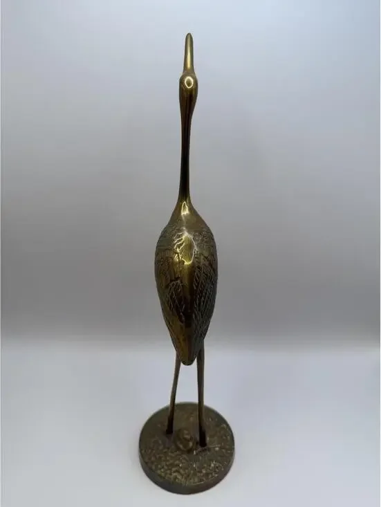 Set Of 2 Vintage Brass Egret Herons MCM Korea - Picture 3 of 8